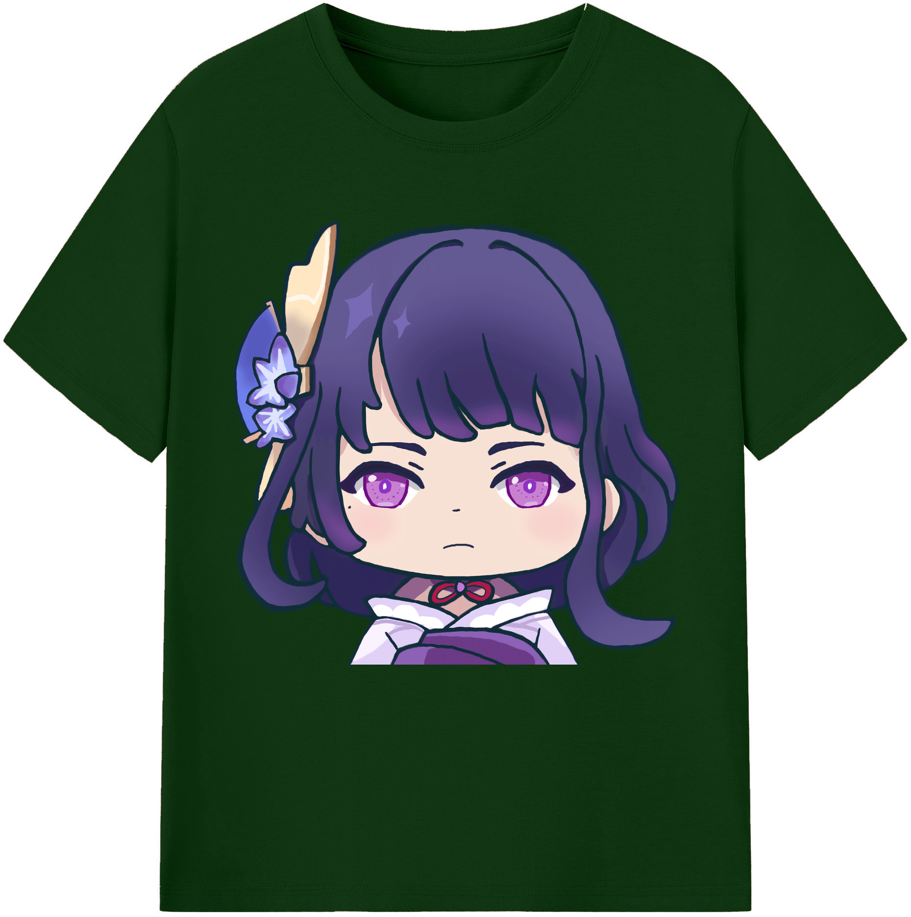 げんし神 雷電将軍 らいでんしょうぐん genshin Raiden Shogun 綿100％半袖Tシャツ（フロントプリント）
